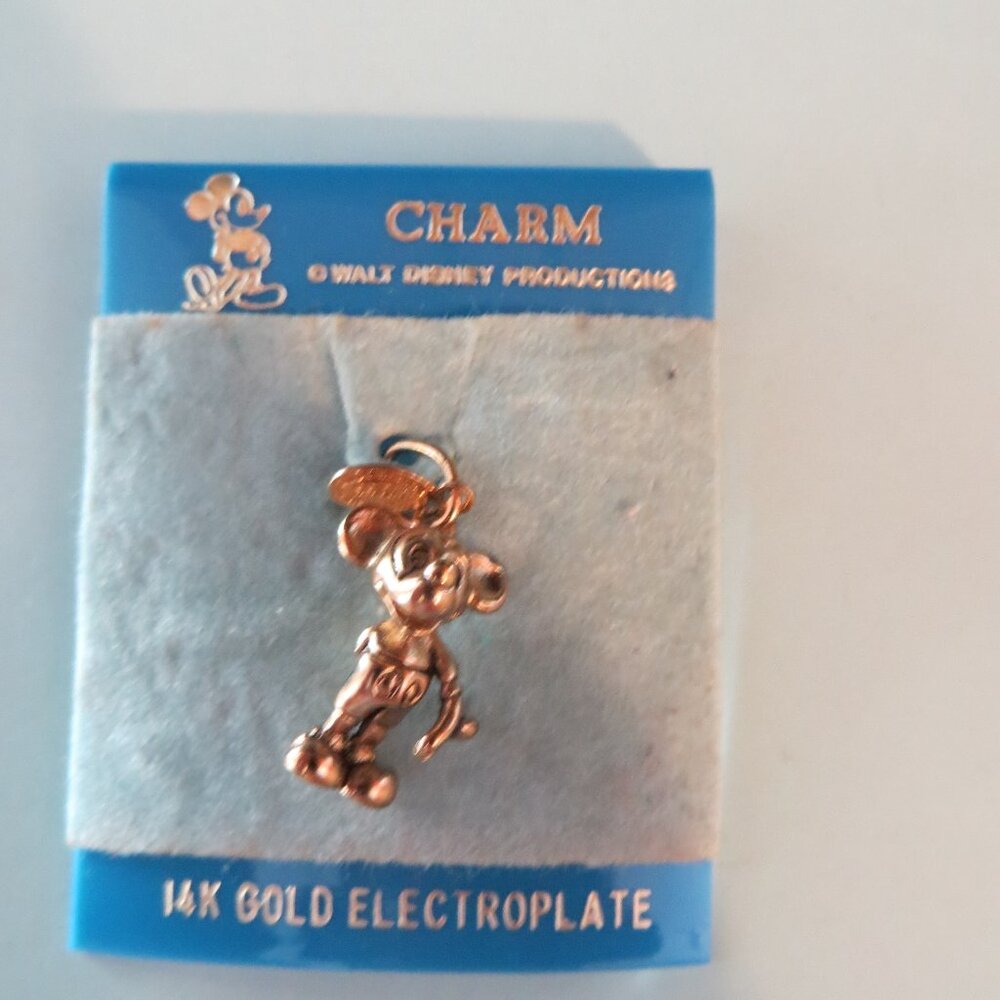 Walt Disney World Vintage 14K Gold Electroplate Mickey Mouse Charm